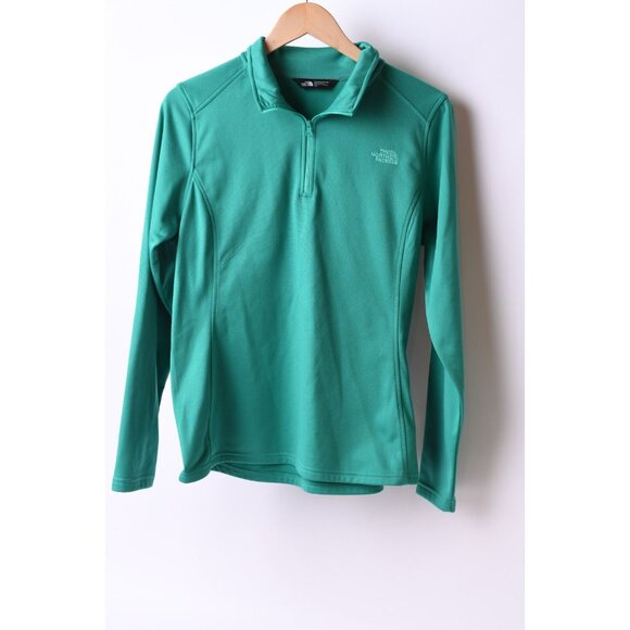 The North Face 1/4 Zip Womens L Teal Green Performance Tech Pullover Sweatshirt - Picture 2 of 11